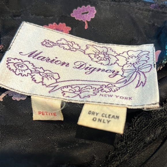 Marion Digne Floral Vintage Slip Dress Petite Size 2 - Picture 6 of 6